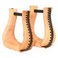 HILASON Western Saddle Bell Oil Leather Horse Saddle Stirrups Neck 3-Inch | Western Saddle Stirrups | Leather Horse Stirrups  | Trail Riding Stirrups | Laced Leather Stirrups