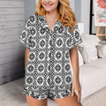 Baha Ranch Talavera Tile Mexican Print Southwest Satin Pajamas by Baha Ranch Western Wear