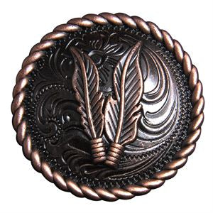 Hilason Western Copper Feather Rope-Edge Concho — 1.5"