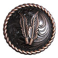 Hilason Western Copper Feather Rope-Edge Concho — 1.5"