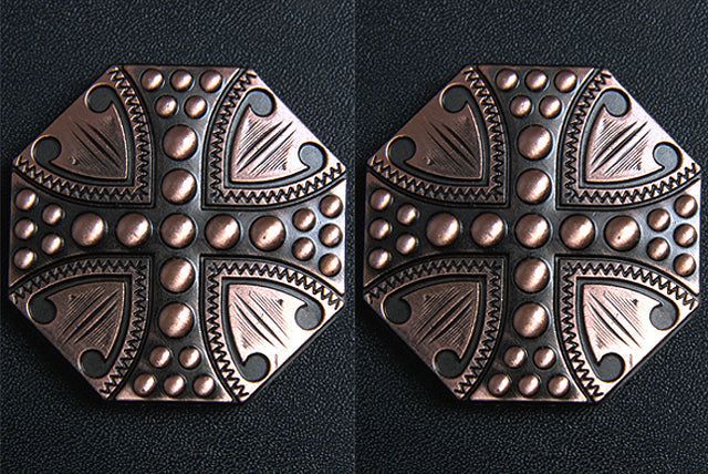 Western Screw Back Concho 1.5 In Copper Plated Cross Sign Saddle Cowgirl