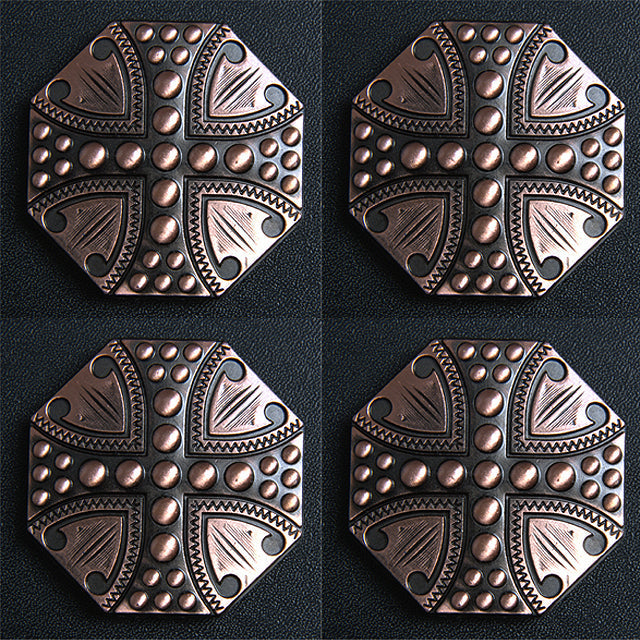 Western Screw Back Concho 1.5 In Copper Plated Cross Sign Saddle Cowgirl