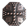 Western Screw Back Concho 1.5 In Copper Plated Cross Sign Saddle Cowgirl