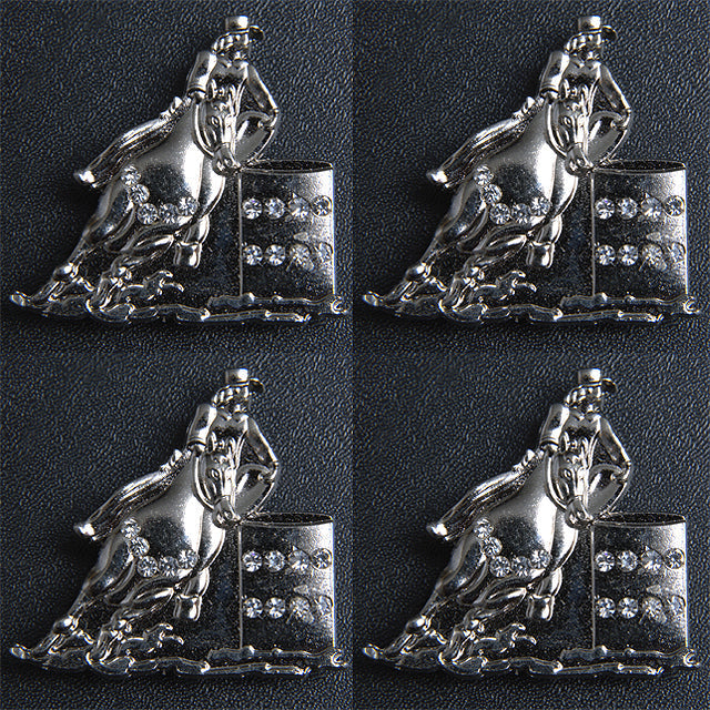 Hilason Barrel Racer Nickel Plated Screw-Back Concho