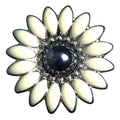 HILASON Western Screw Back Concho White Floral Silver Saddle Black, Whilte Color | Bridle Conchos Slotted