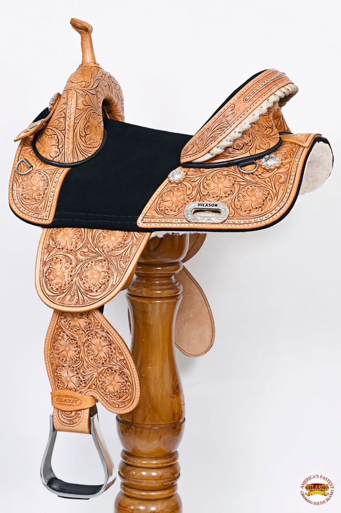 Child Treeless Horse Saddle Western American Leather Barrel Hilason