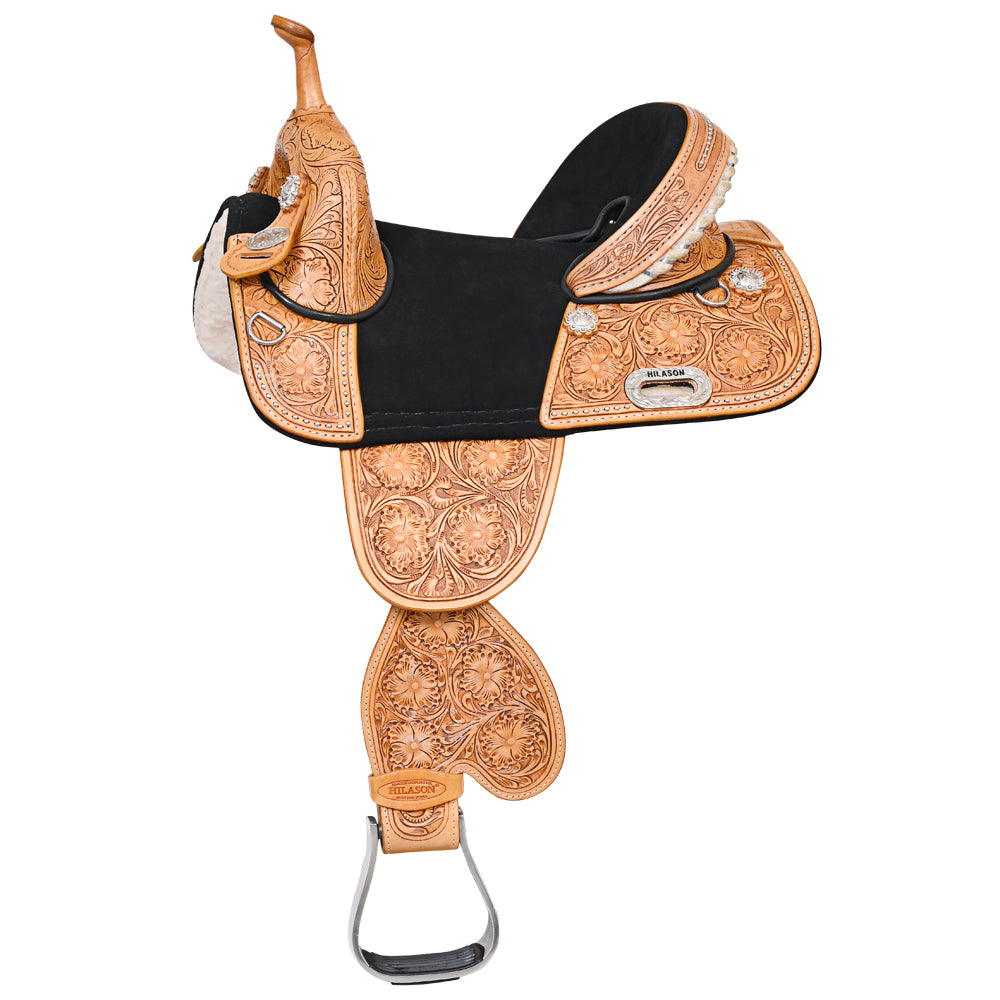 Child Treeless Horse Saddle Western American Leather Barrel Hilason