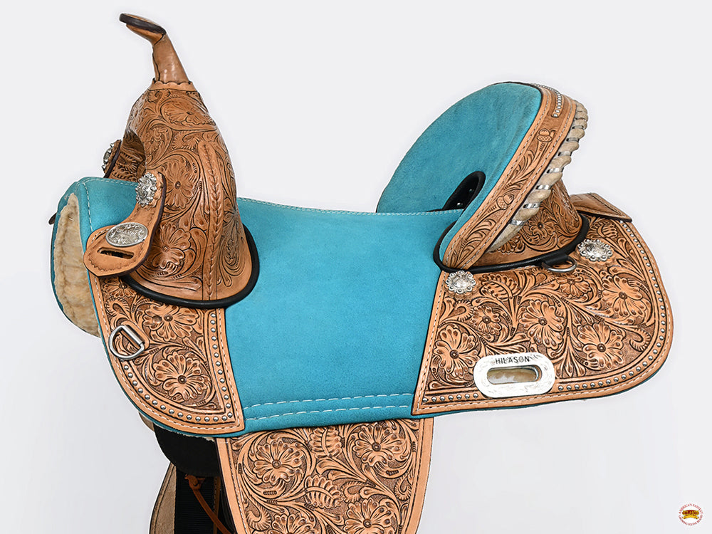 HILASON Western Horse Saddle Treeless Trail Barrel Leather | for Horses
