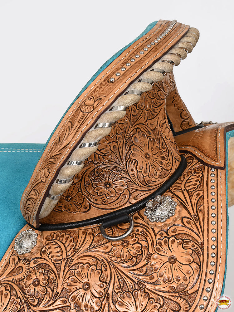 HILASON Western Horse Saddle Treeless Trail Barrel Leather | for Horses