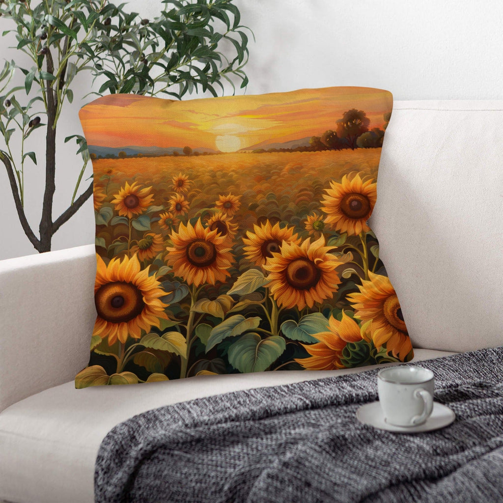 Baha Ranch Sunflower Field Throw Pillow Case Made in America by Baha Ranch Western Wear