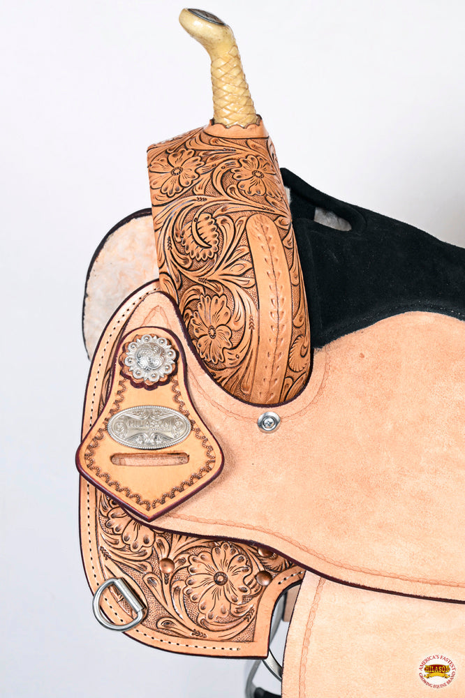 HILASON Flex Tree Western Horse Saddle American Leather Trail Barrel | for Horses