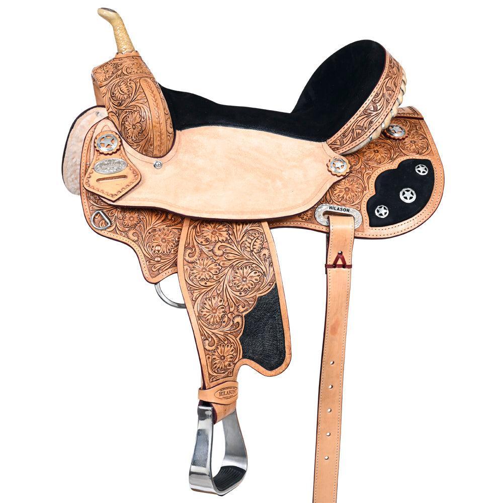 Hilason Flex Tree Western Horse Saddle American Leather Trail Barrel