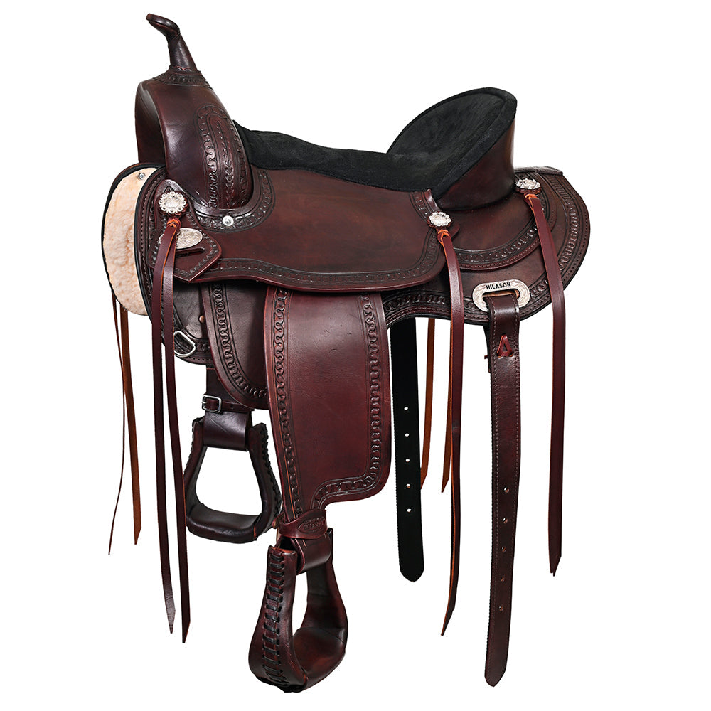 HILASON Western Horse Saddle American Leather Flex Tree Trail & Pleasure Chocolate Brown | for Horses