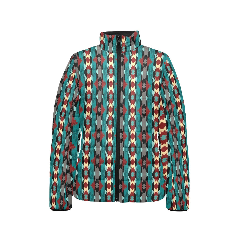 Teal Aztec Women's Puffy Bomber Jacket by Baha Ranch Western Wear - product image 3