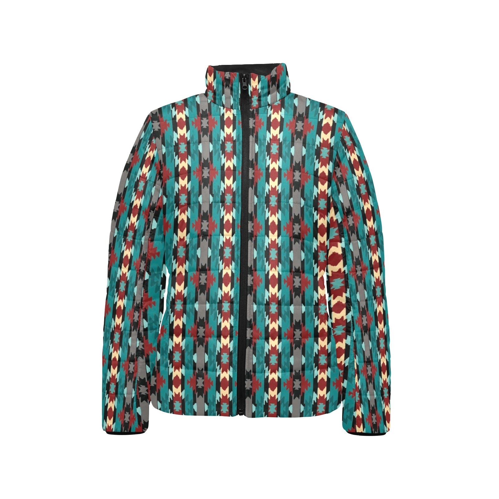 Teal Aztec Women's Puffy Bomber Jacket by Baha Ranch Western Wear - product image 3