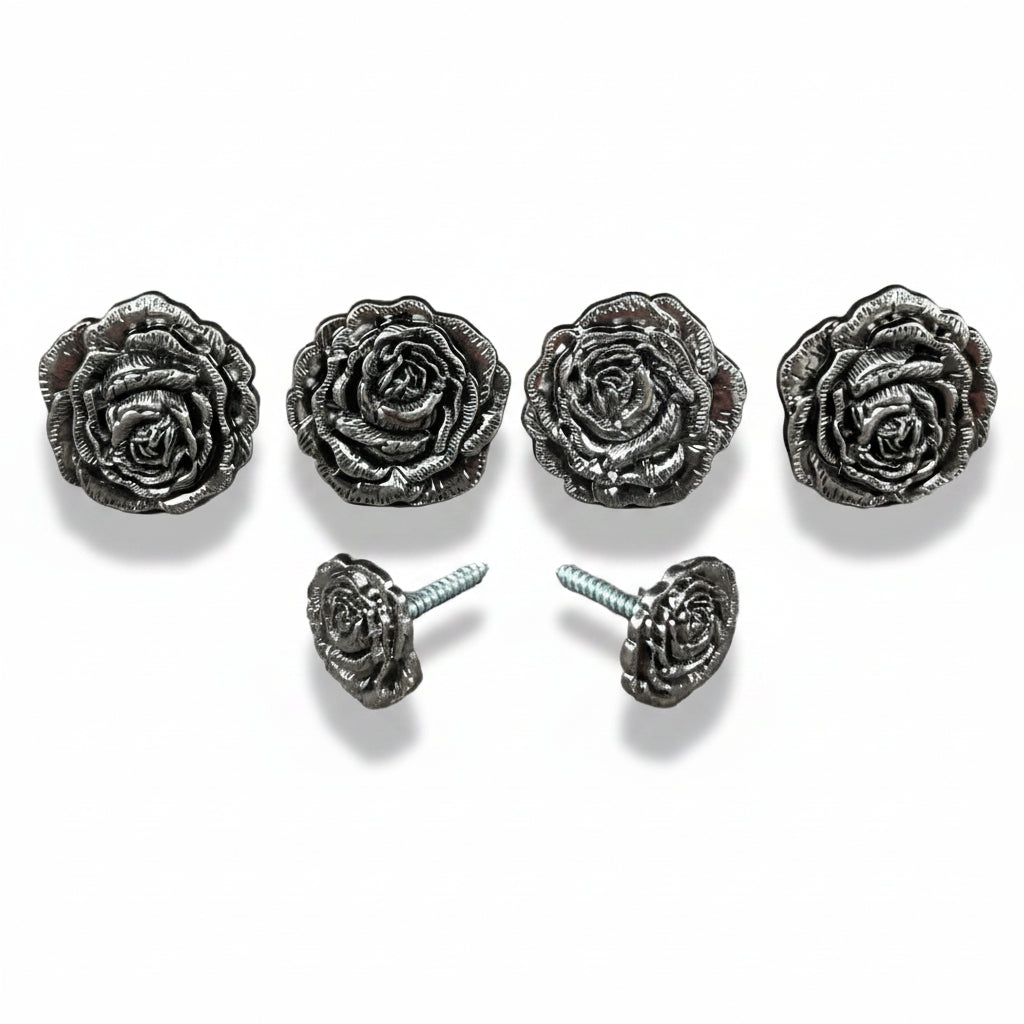 Antique Silver Rose Saddle Set SSW108 — view 2