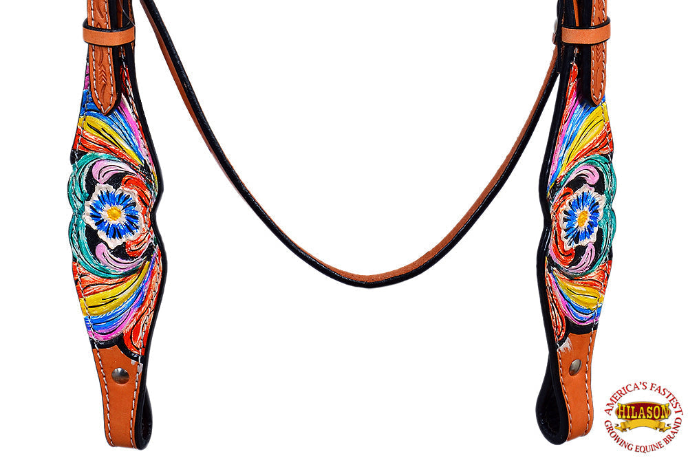 Hilason Western Horse Headstall Bridle American Leather  Fringes