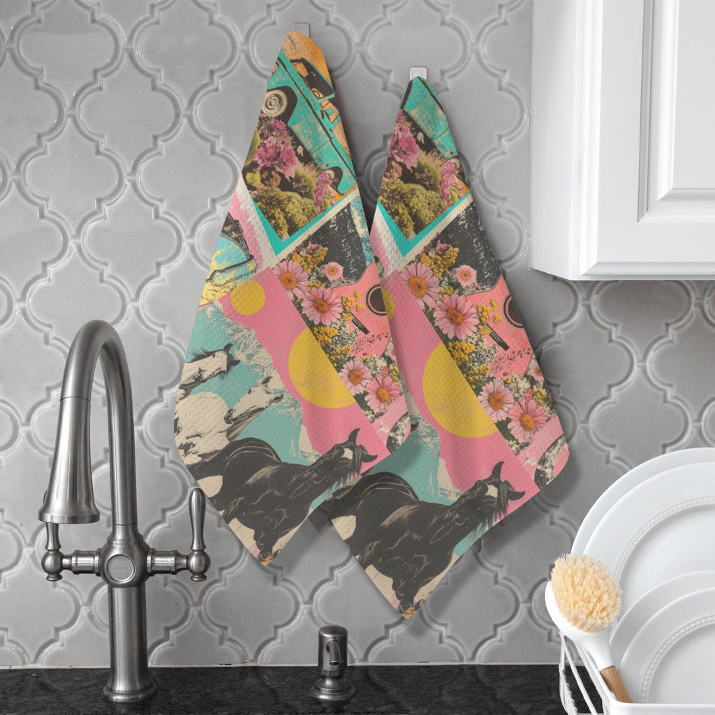 Baha Ranch Retro Pop Western set of 2 Kitchen Dish Towels Made in America by Baha Ranch Western Wear - product image 5