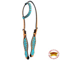 HILASON Western Horse One Ear Headstall Bridle American Leather Crocodile | Headstall for Horses Western | Horse Headstall | Western Headstalls for Horses | Headstalls for Horses | Western Headstall