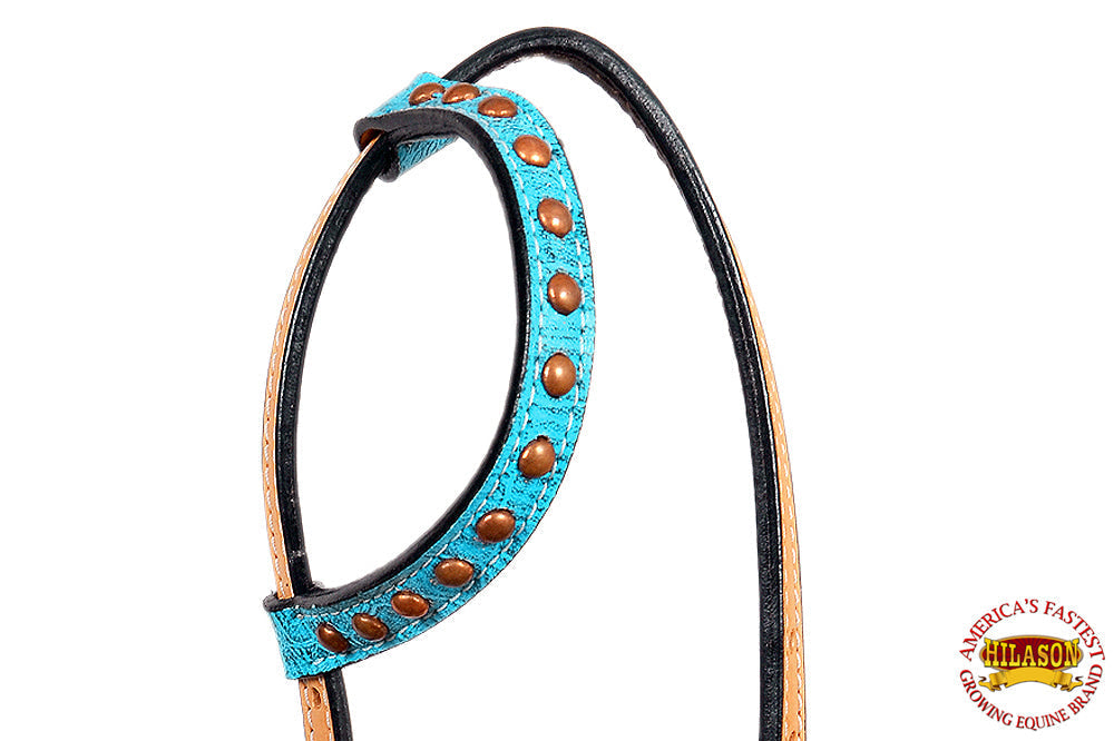 HILASON Western Horse One Ear Headstall Bridle American Leather Crocodile | Headstall for Horses Western | Horse Headstall | Western Headstalls for Horses | Headstalls for Horses | Western Headstall