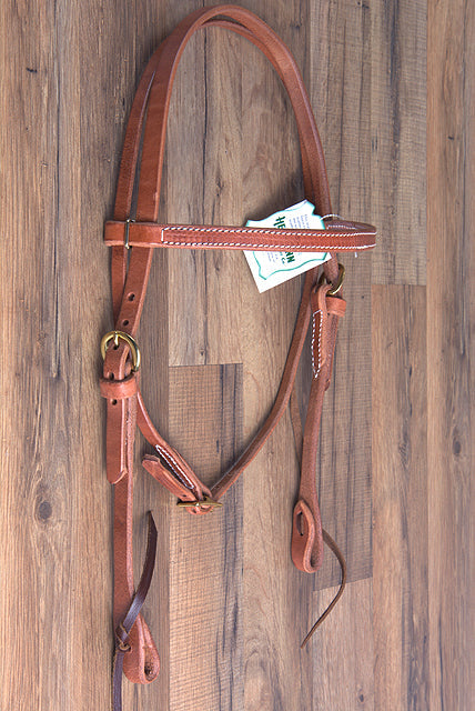 3/4" Hilason Hermann Oak Harness Leather Laced Cheeks Horse Browband Headstall