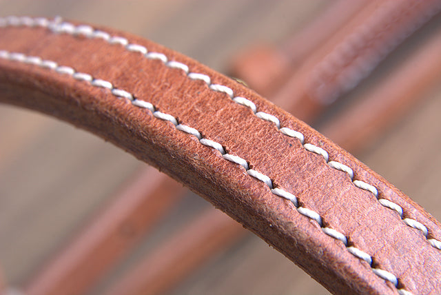 3/4" Hilltop Hermann Oak Harness Leather Snap Cheeks Horse Browband Headstall