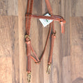 Hilason Hermann Oak Leather Laced Cheeks Horse Knotted Browband Headstall
