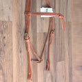 Hilason Hermann Oak Leather Chicago Screw Cheek Horse Knotted Browband Headstall
