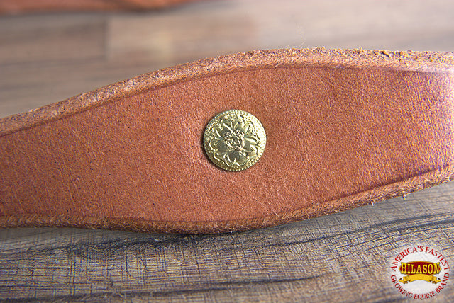 Hilason Hermann Oak Leather Chicago Screw One Ear Horse Headstall