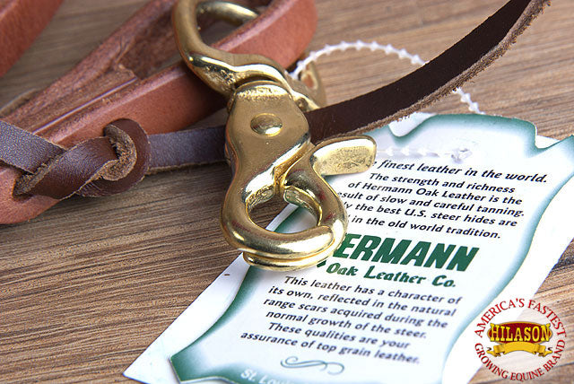 Hilason Leather Flat Roping Reins with Snap — 1/2" x 8 ft