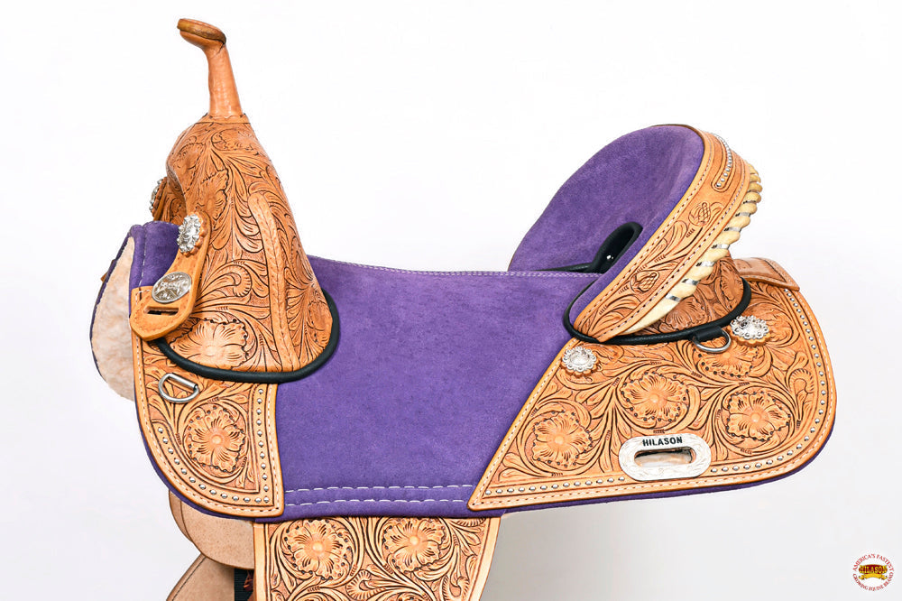 Hilason Western Horse Treeless Trail Barrel American Leather Saddle