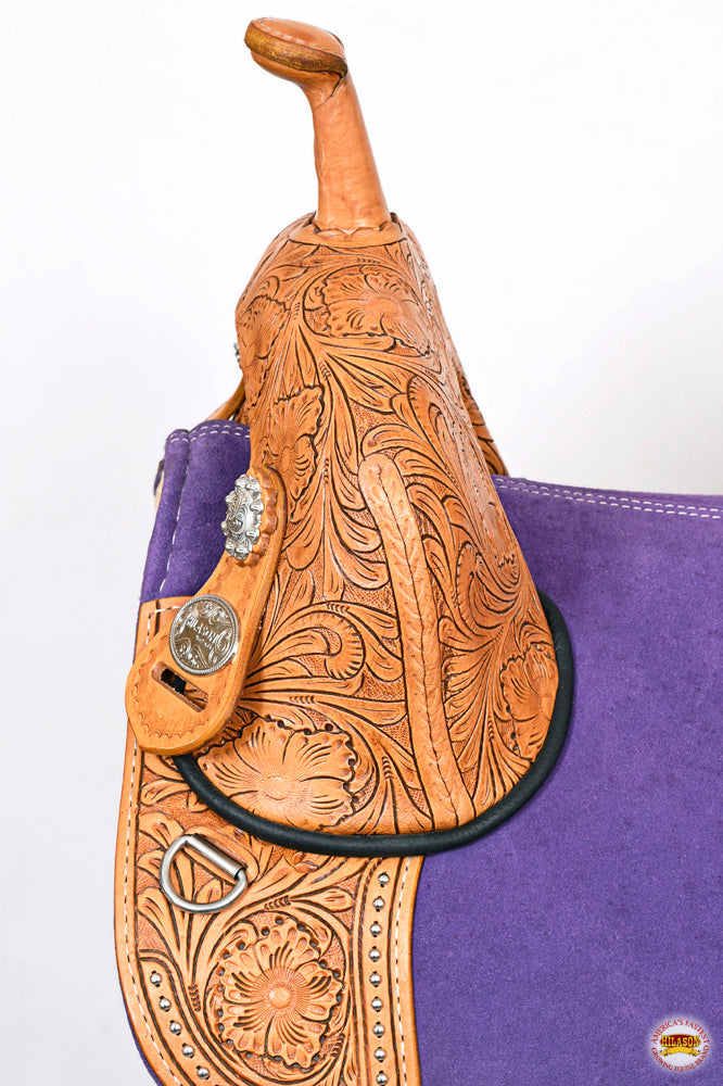 HILASON Western Horse Treeless Trail Barrel American Leather Saddle | for Horses