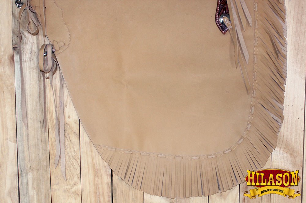 HILASON Handcrafted Working Genuine Leather Chinks Tan | Handmade Chaps Western Riding for Adults Hand Tooled Adult