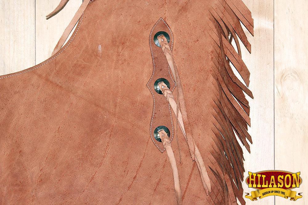 Hilason Western Bull Riding Leather Chinks, Tan
