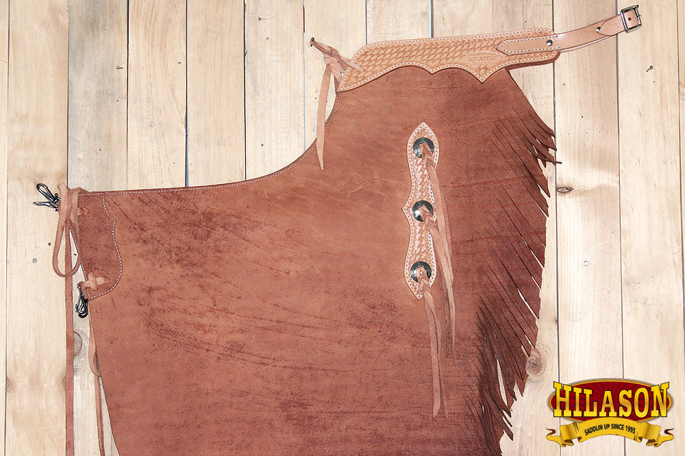 HILASON Bull Riding Chinks Handcrafted Working Genuine Leather Brown | Handmade Chaps Western for Adults Hand Tooled Adult
