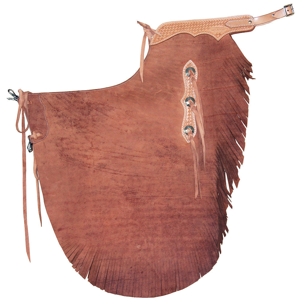 HILASON Bull Riding Chinks Handcrafted Working Genuine Leather Brown | Handmade Chaps Western for Adults Hand Tooled Adult