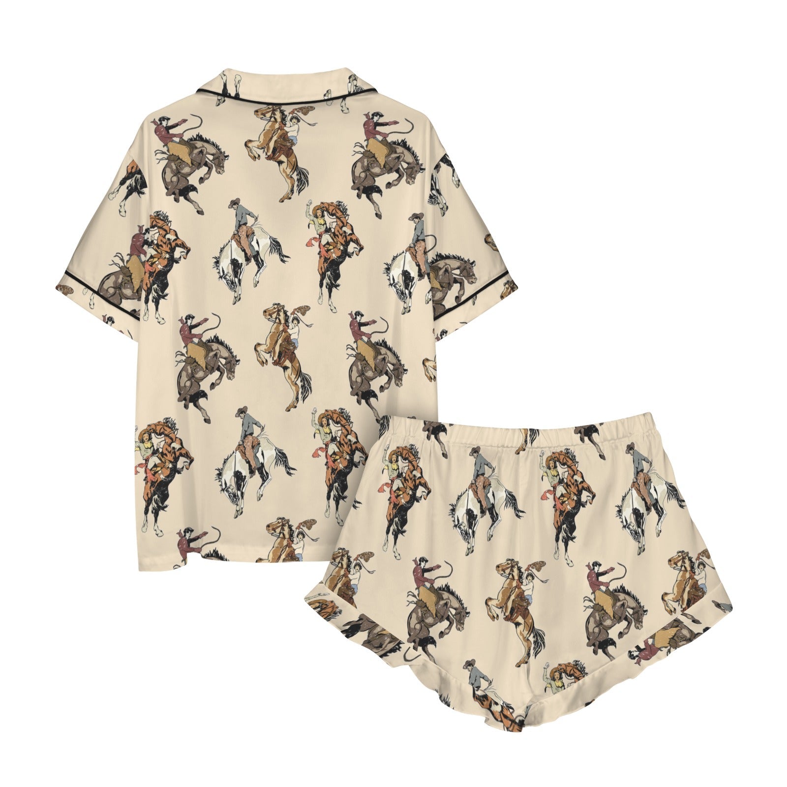 Baha Ranch Vintage Cowgirl Satin Ruffle Western Pajama Set by Baha Ranch Western Wear - product image 5