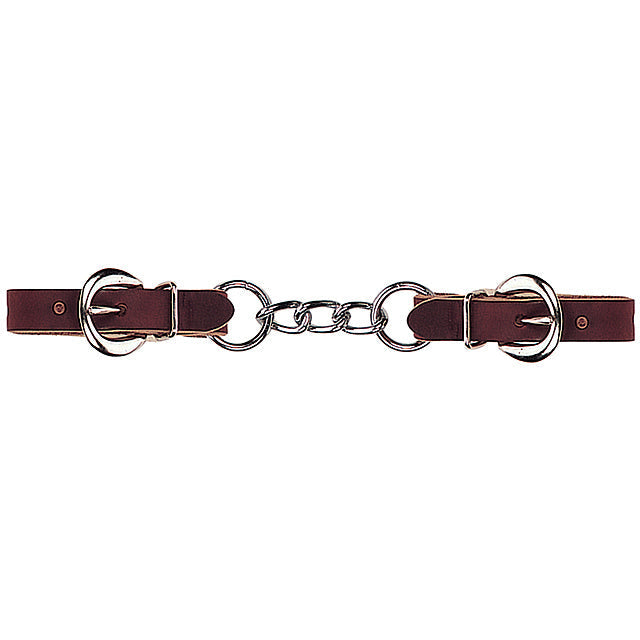 Weaver Burgundy Latigo Leather 3-1/2" Single Link Chain Curb Strap