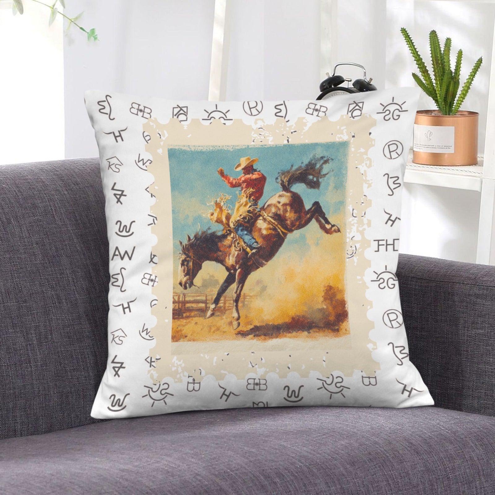 Baha Ranch Stamped Rodeo 2 Velvety Soft Pillow Case Made in America by Baha Ranch Western Wear - product image 8