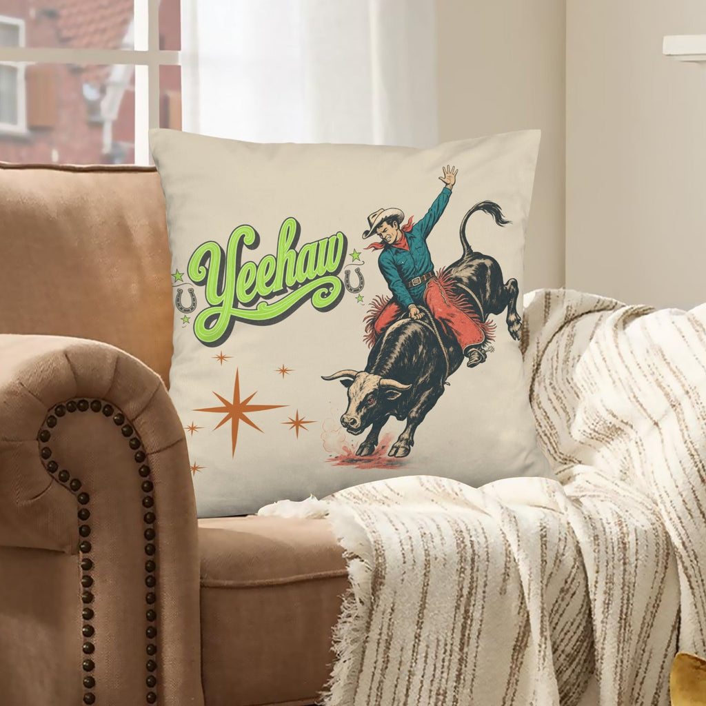Baha Ranch The Last Roundup Yeehaw Throw Pillow Cover Made in America by Baha Ranch Western Wear