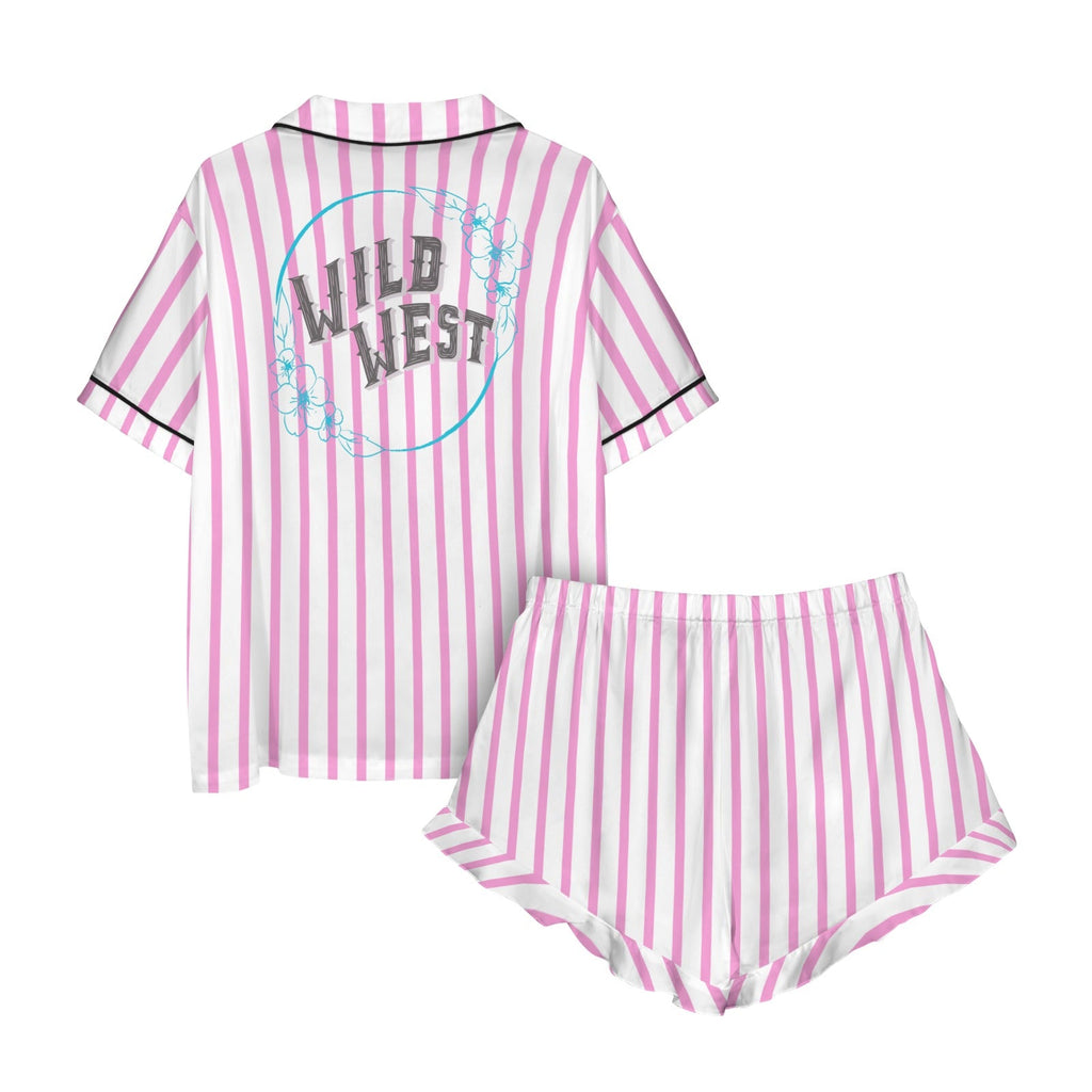 Baha Ranch Retro Pop Western Wild West Pink Pin Stripe Satin Pajamas by Baha Ranch Western Wear - product image 8
