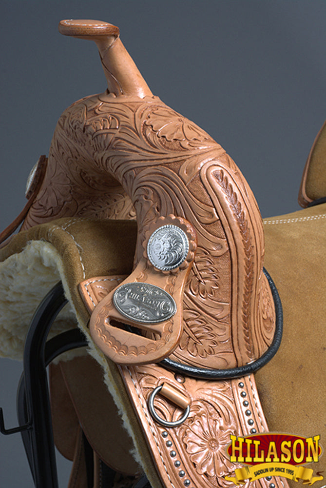 HILASON Western Horse Treeless Trail Barrel Saddle American Leather | for Horses