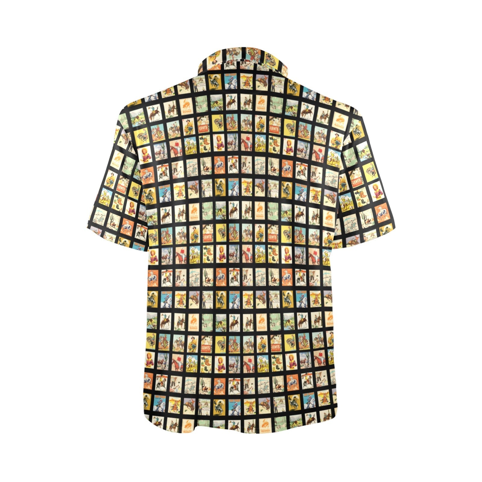 Baha Ranch Cowboy Collage Men's Western Polo Style Shirt by Baha Ranch Western Wear - product image 7