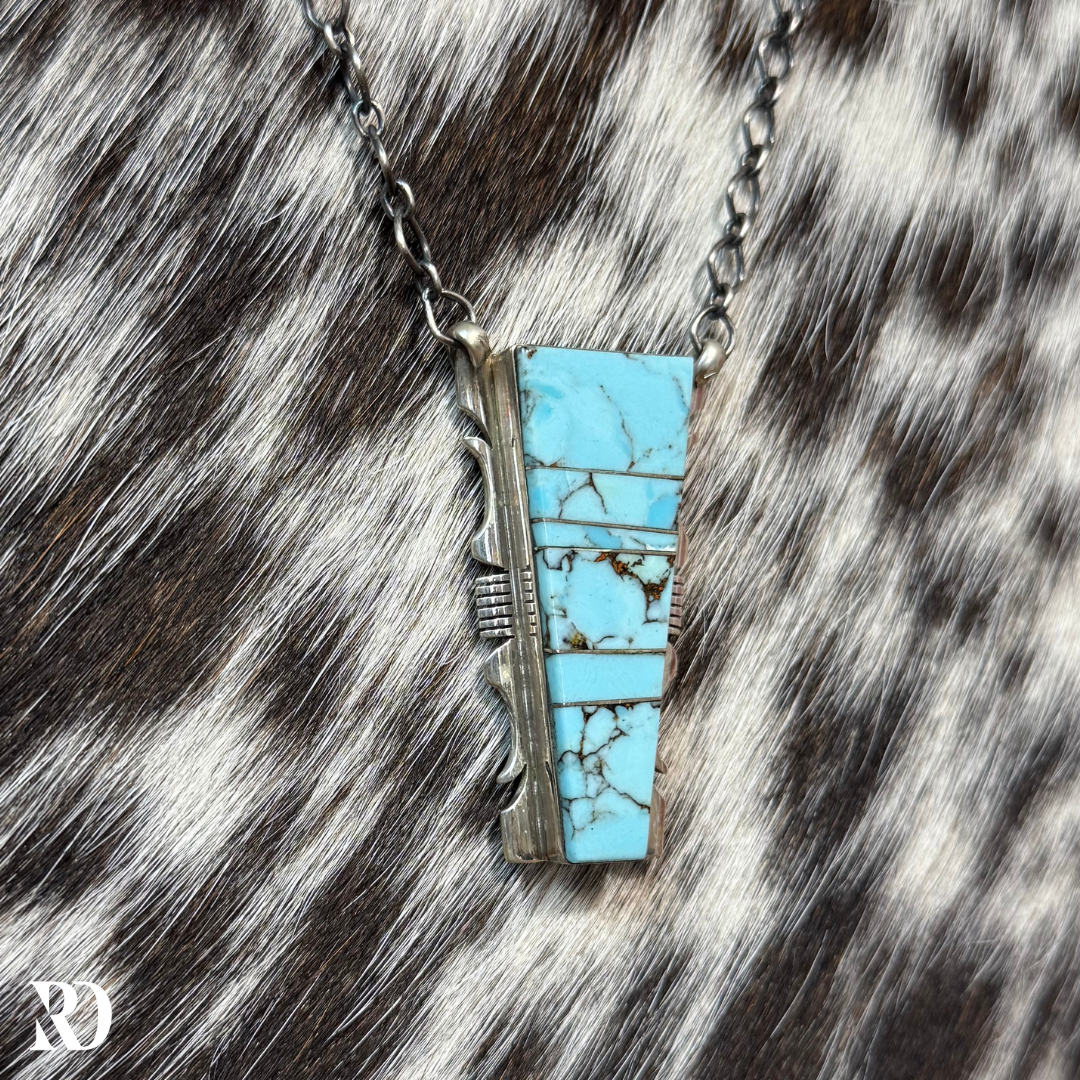 Kingman Turquoise Necklace By Steve Francisco — view 2
