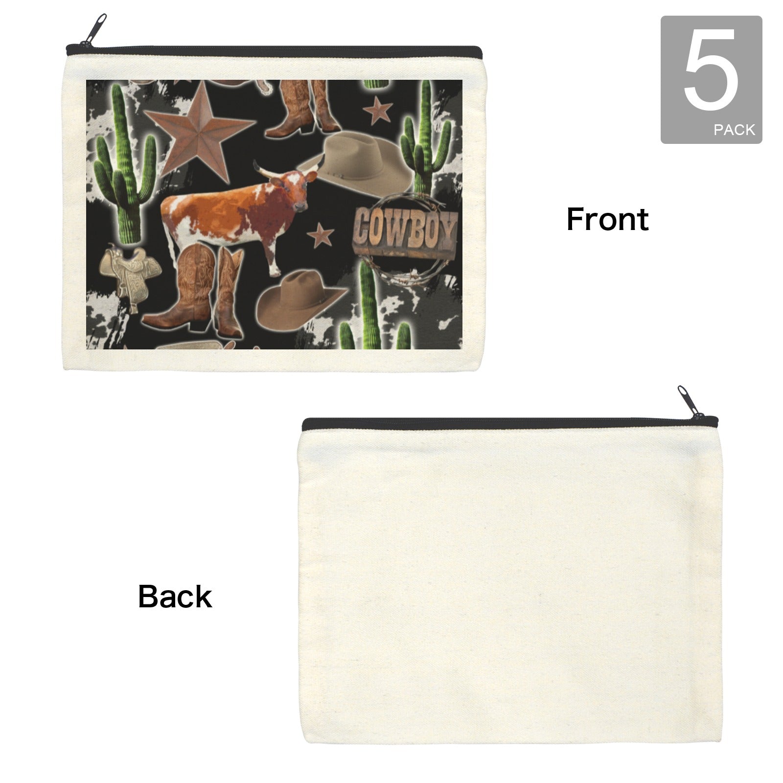 Baha Ranch Western Cosmetic Bag Pack of 5 Made in America by Baha Ranch Western Wear - product image 4