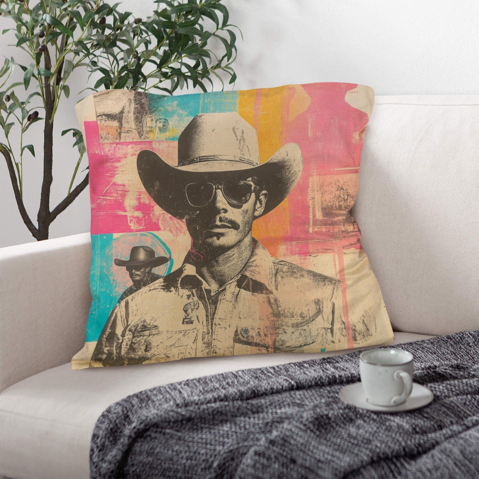 Baha Ranch Retro Pop Western Hey Cowboy Pillow Case Made in America by Baha Ranch Western Wear - product image 5