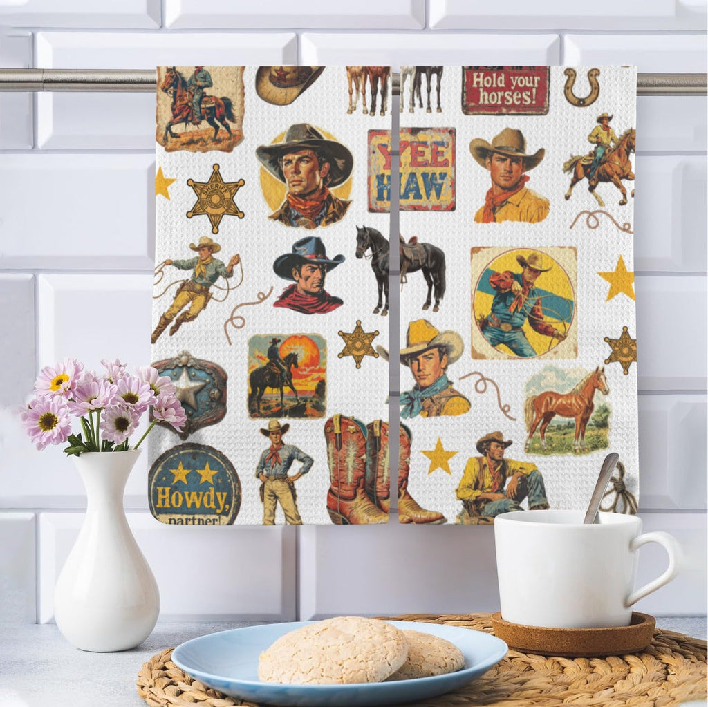 Baha Ranch Vintage Cowboy Collage Dish Towel Set of 2 Made in America by Baha Ranch Western Wear - product image 5