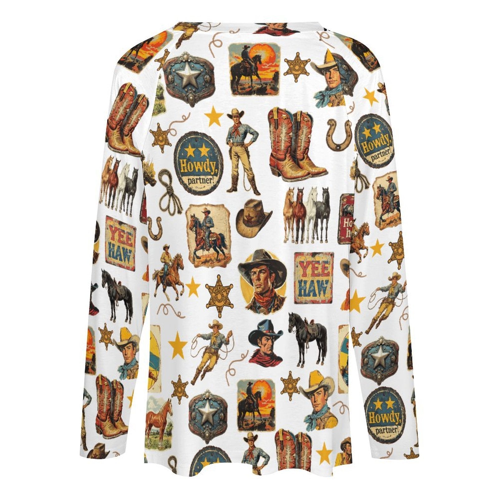 Baha Ranch Long Sleeve Vintage Cowboy Collage Top by Baha Ranch Western Wear - product image 4