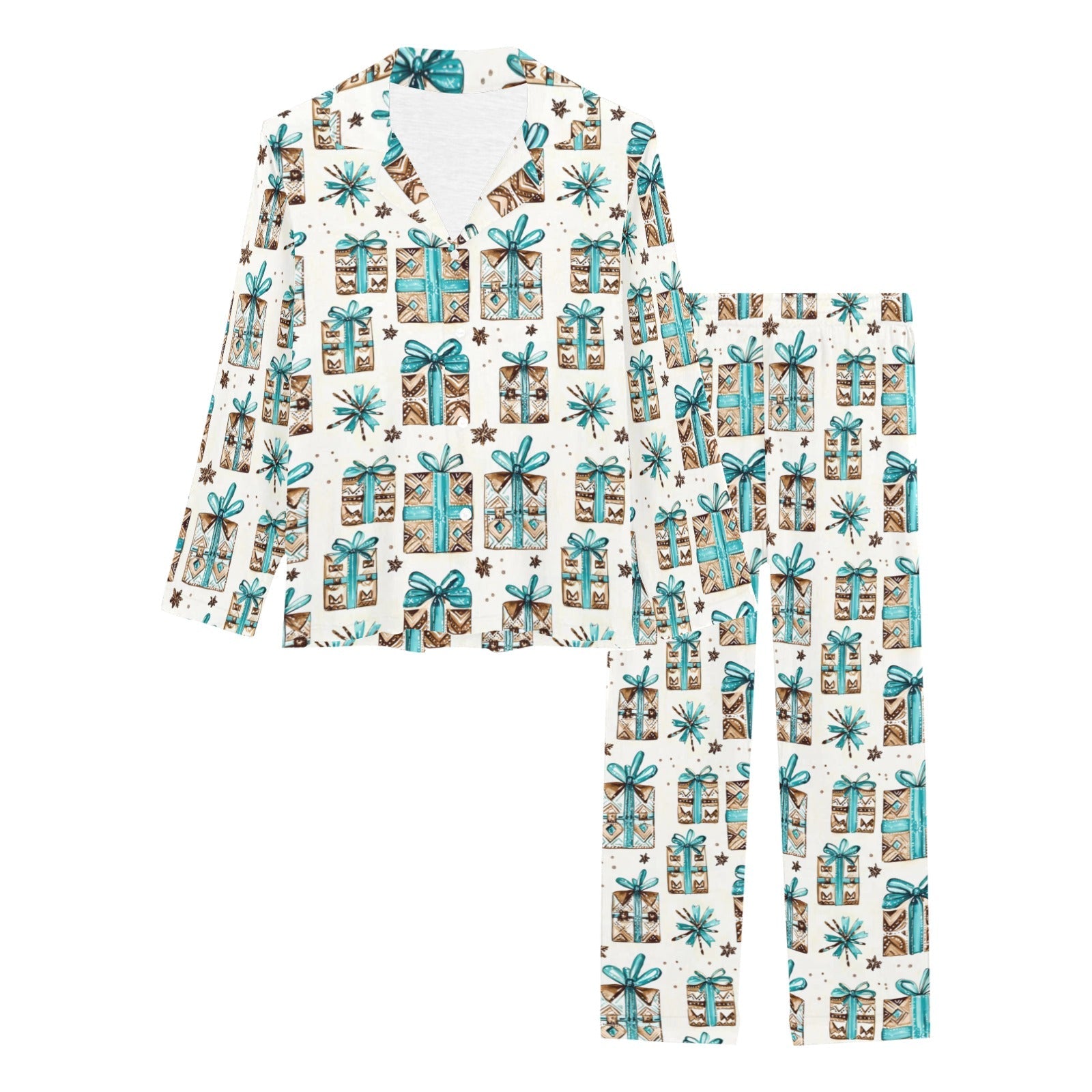 Baha Ranch Turquoise Christmas Presents Women's Western Pajamas by Baha Ranch Western Wear - product image 3