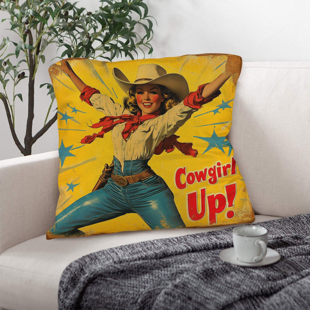 Baha Ranch Vintage Cowgirl Up Throw Pillow Case 18 x 18 Made in America by Baha Ranch Western Wear - product image 2